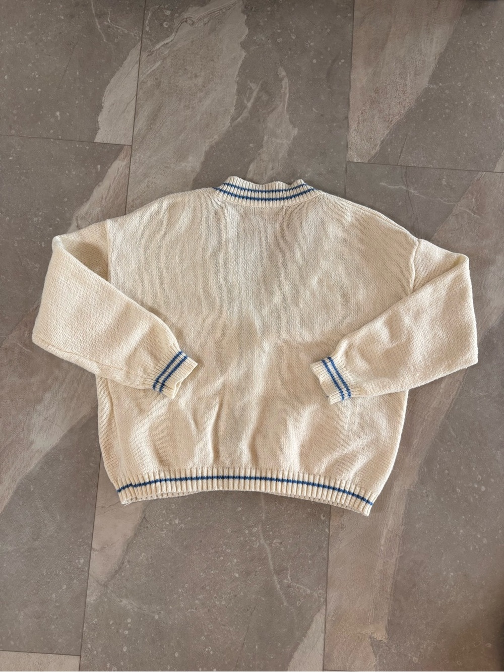 Cider Cream Cardigan with Blue Trim & Cider Taupe Knit Cardigan - Picture 6 of 6